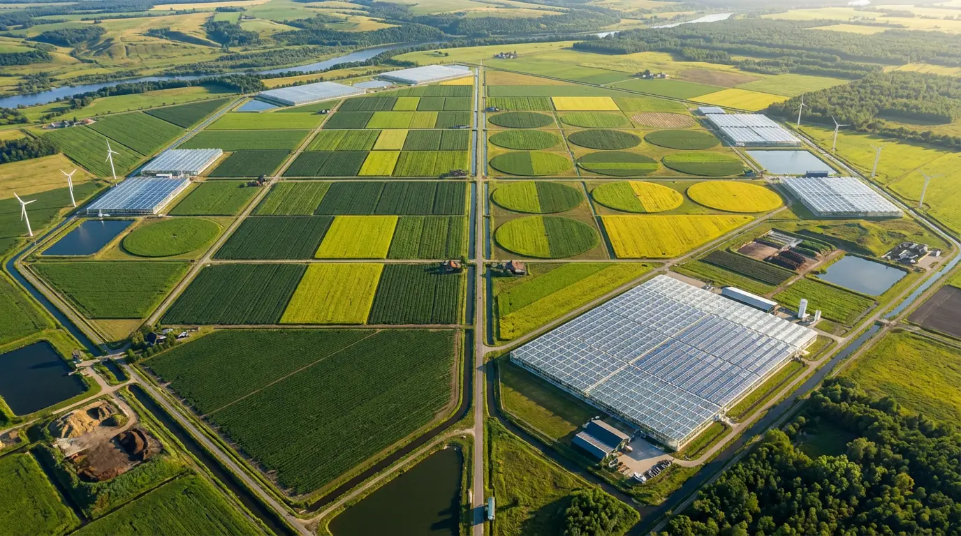 Aerial pattern of cultivated farmland