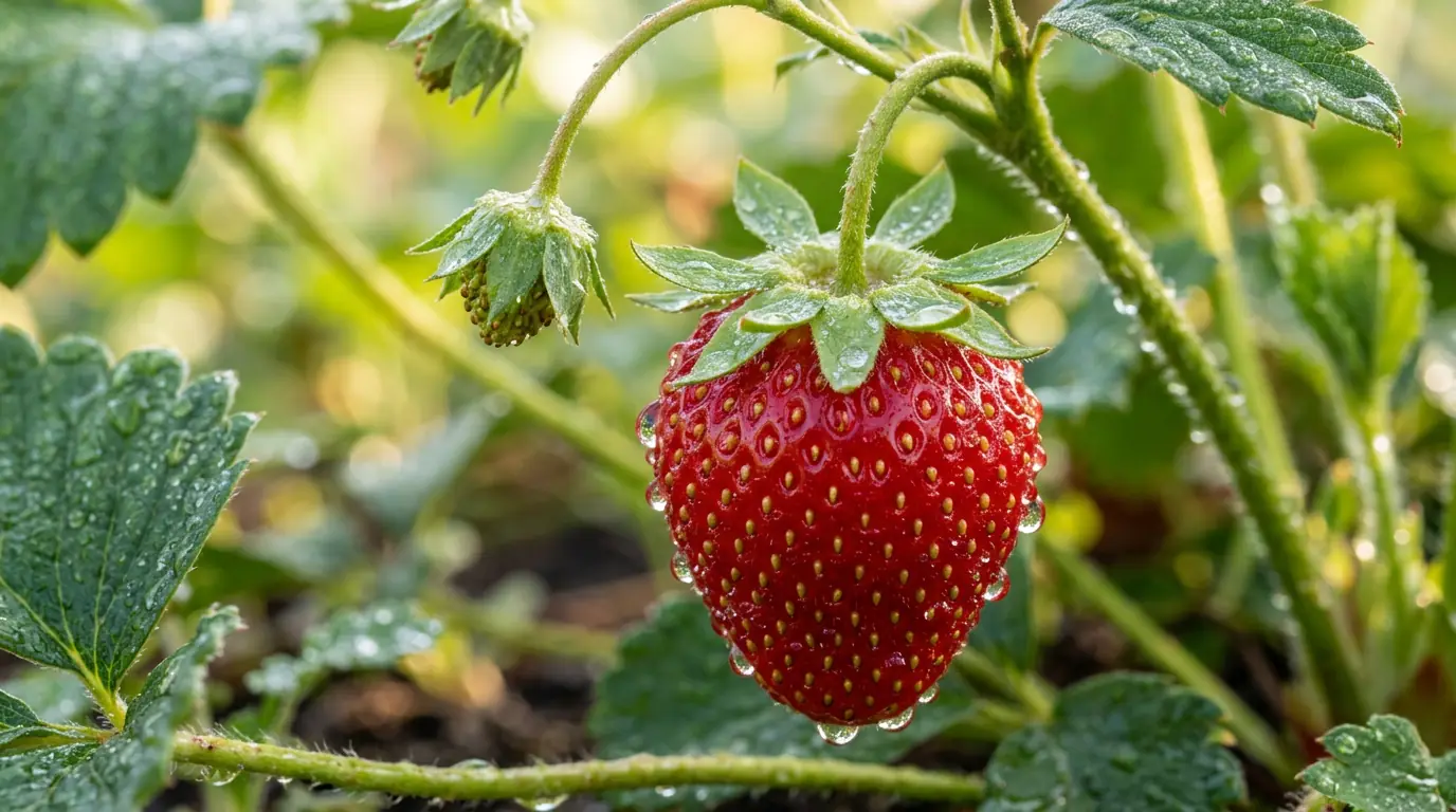 Lou in an Agrillano greenhouse touching leafy plants