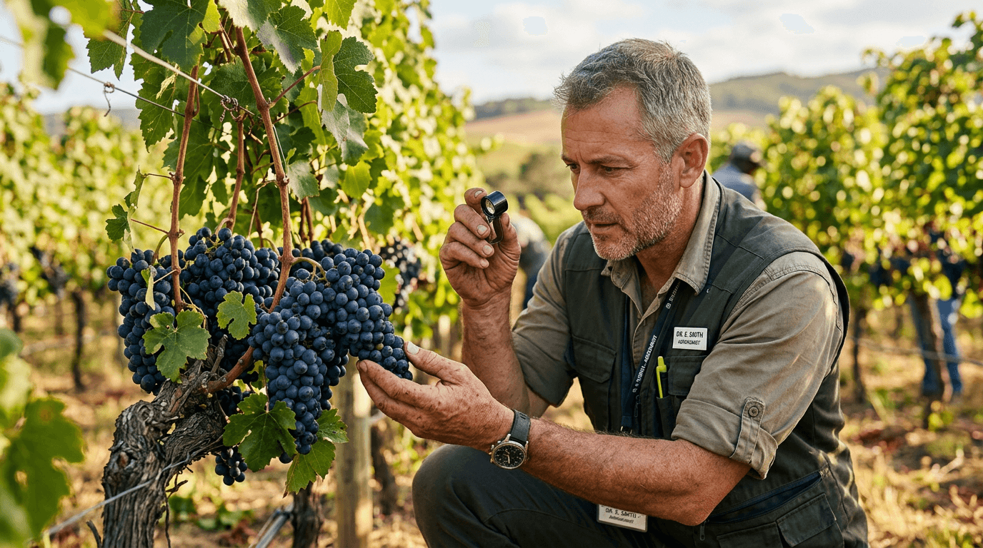 Farm worker in orchard