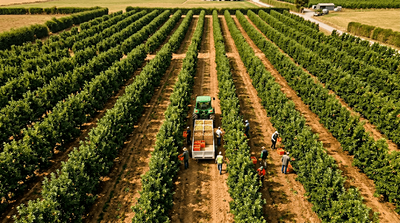 Costa team member on a tractor in the field